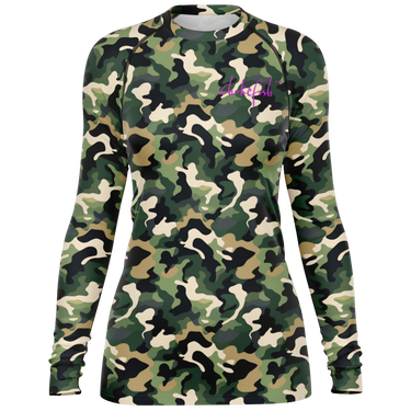 Chokefish™ Long Sleeve Rashguard Camouflage Woman's Shirt-001